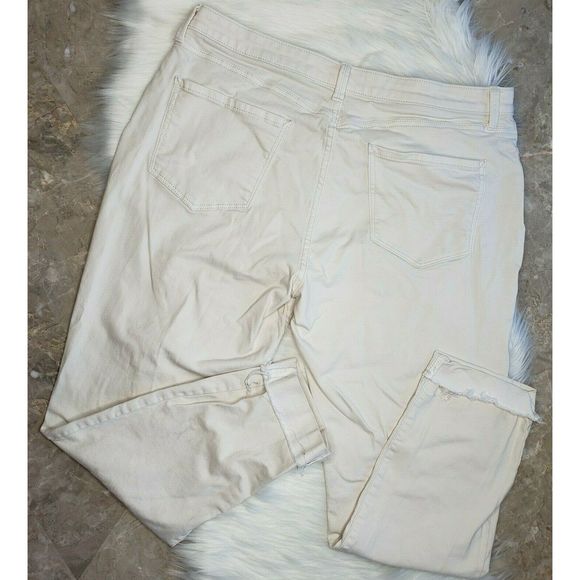 A.N.A. White/Cream Stretch Skinny Ankle Jeans 16 - Picture 2 of 8